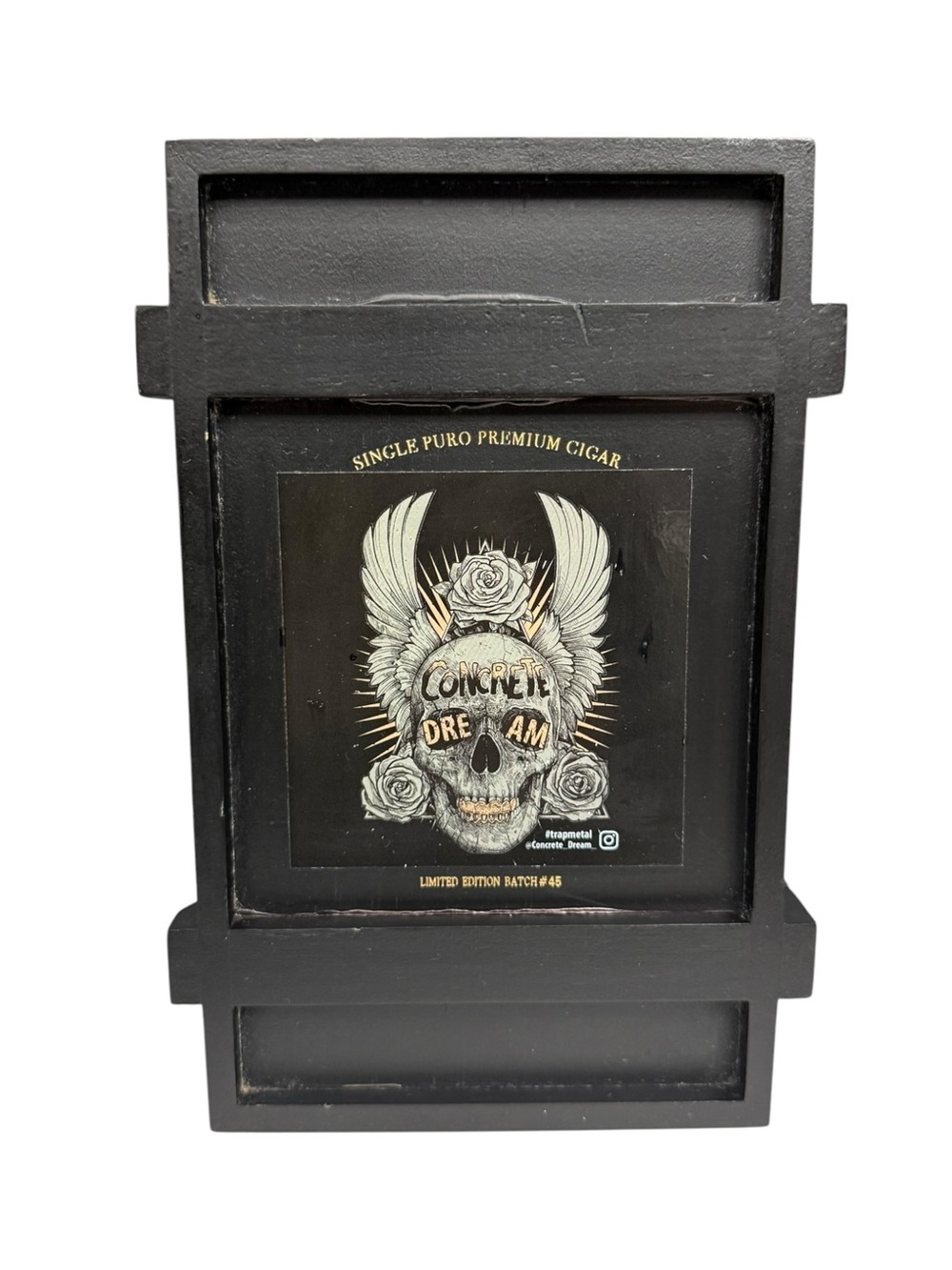 Gurkha Cellar Reserve Wooden Cigar Box Skull Art Storage Decor